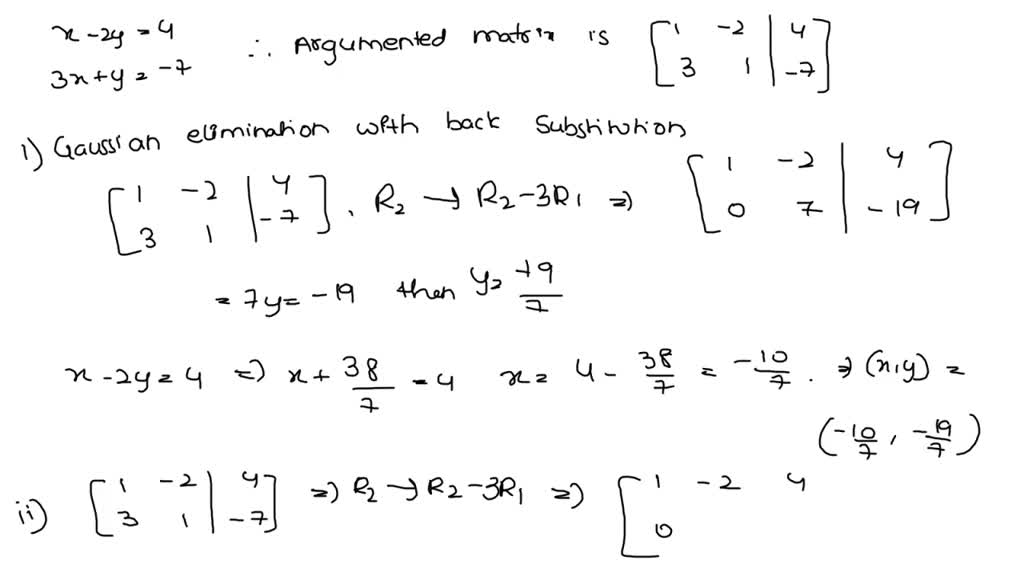 Solved: 1.7.1. Solve The Following Linear Systems By Gaussian 