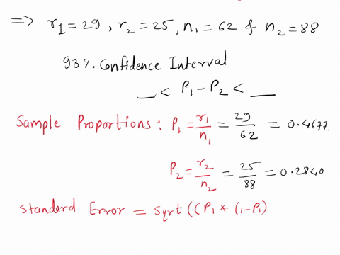 two-samples-are-taken-with-the-following-numbers-of-successes-and-sample-sizes-r1-29-r2-25-n1-62-n2-88-find-a-93-confidence-interval-round-answers-to-the-nearest-thousandth-_____-p1p2-_____-42892