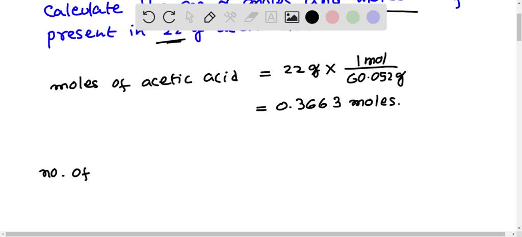 SOLVED Calculate The Number Of Moles Molecules Of Acetic Acid Present   F1ed0c85 1d59 4835 92df Cf55f6d9ea16 Large 