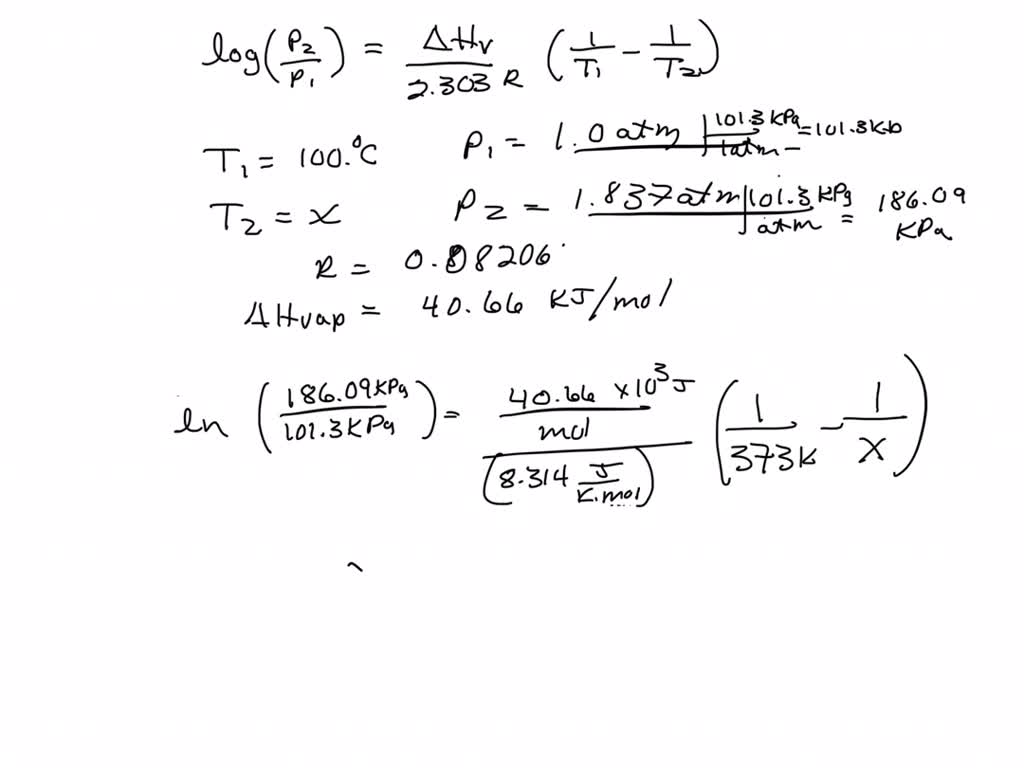 SOLVED The boiling point of a liquid increases as the pressure above