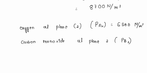oxygen-a-is-diffusing-through-carbon-monoxide-b-under-steady-state-condition-with-the-carbon-monoxide-non-diffusing-the-total-pressure-is-1-x-105-nm2-and-the-temperature-is-0oc-the-partial-p-63049