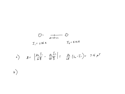 two-long-parallel-wires-carry-currents-of-i1-296-a-and-i2-475-a-in-the-direction-indicated-in-the-figure-below-choose-the-line-running-from-wire-1-to-wire-2-as-the-positive-x-axis-and-the-li-74615