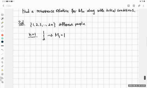 let-mn-denote-the-number-of-ways-to-put-2n-people-into-pairs-find-a-recurrence-relation-for-mn-along-with-initial-conditions