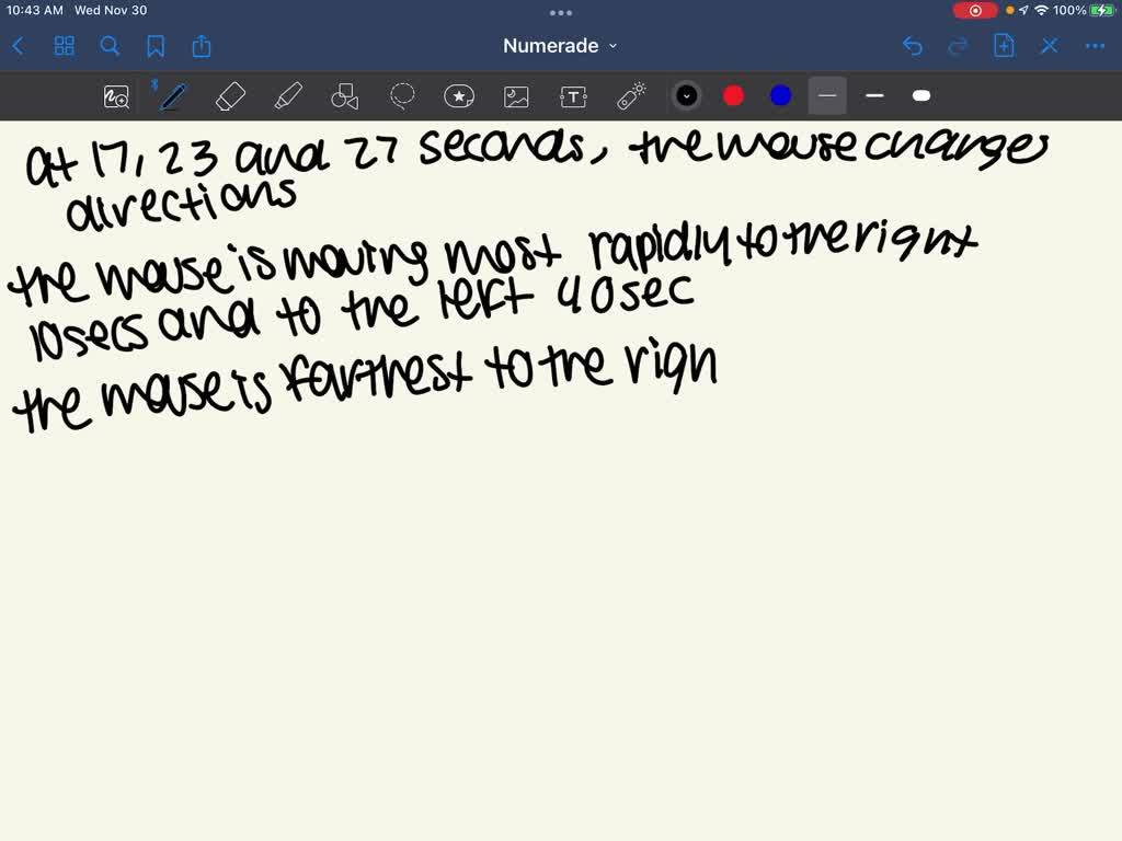 SOLVED Texts v(cm/sec) 30 20 10 1(sec) 8 16 32 10 20 30 A mouse