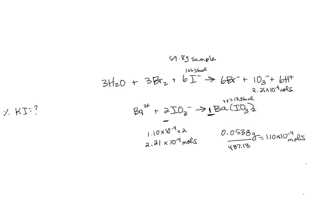 SOLVED Q4 The iodide in the sample that also contained chloride was