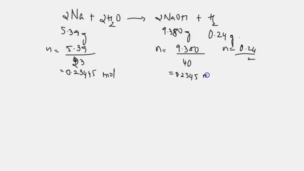 SOLVED Sodium metal and water react to form hydrogen and sodium