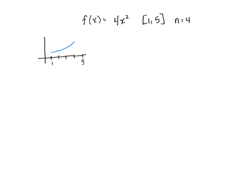 calculate the left riemann sum for the given function over the given ...