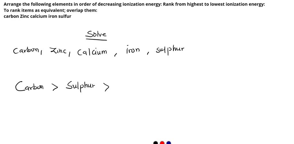 Solved Place the following elements in order of decreasing