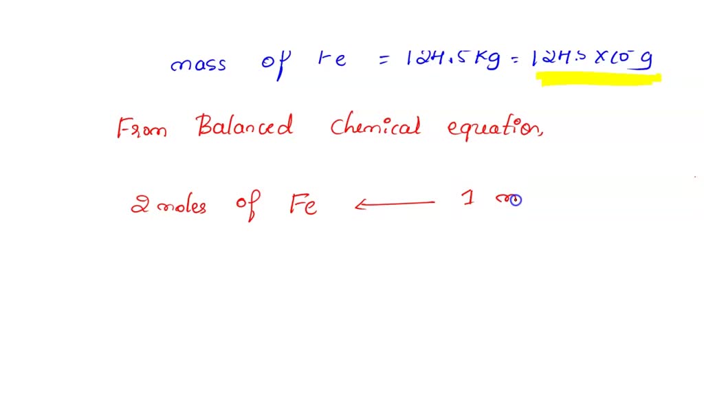 SOLVED: Iron metal reacts with oxygen gas to form iron (III) oxide ...