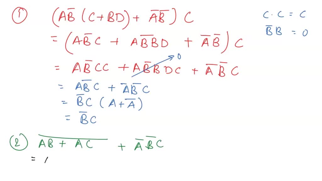 SOLVED: Simplify the following Boolean expressions using Boolean ...