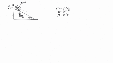 a-block-of-mass-2-kg-rests-on-a-inclined-plane-at-an-angle-30-with-the-horizontal-the-coefficient-of-friction-between-the-block-and-surface-is-7-what-will-be-the-frcitional-force-acting-on-the-blo