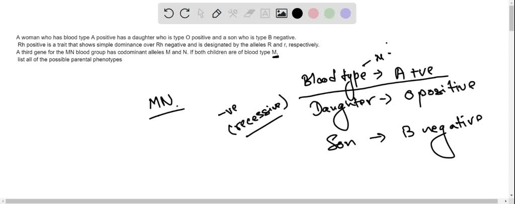 SOLVED: A woman who has blood type A positive has a daughter who is ...