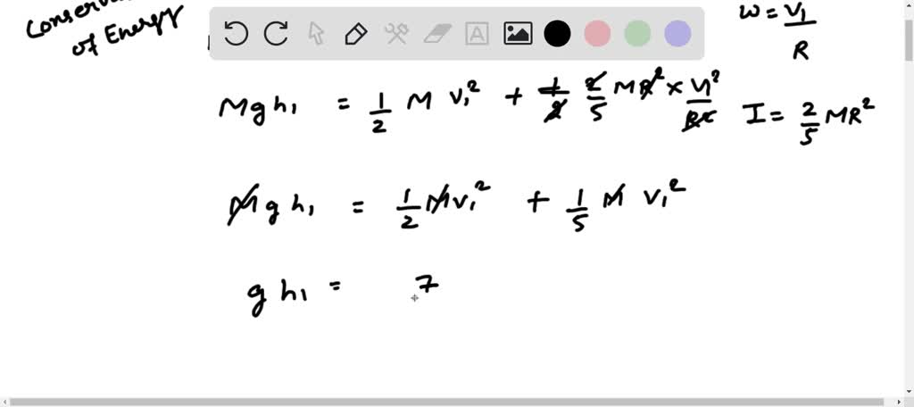 Solved: A Marble Of Mass M And Radius R Rolls Without Slipping Down The 