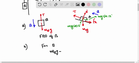 2b-two-blocks-a-and-b-of-masses-ma-10-kg-and-mb-12-kg-are-connected-by-rope-over-a-pulley-as-shown-below-the-static-coefficient-of-friction-and-the-kinetic-coefficient-of-friction-between-bl-09711