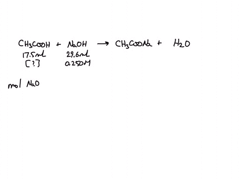a-175-ml-sample-of-an-acetic-acid-solution-required-296-ml-of-0250-m-naoh-for-neutralization-the-concentration-of-acetic-acid-was-m