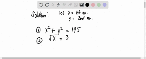 the-sum-of-squares-of-two-numbers-is-145-if-the-square-root-of-one-number-is-3-then-find-the-other-23751