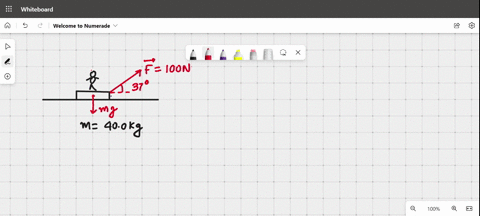 asled-carrying-a-child-is-pulled-with-a-force-of-100-n-in-a-direction-3708-above-the-horizontal-note-the-sled-is-not-going-up-a-hill-with-a-3709-incline-it-is-traveling-on-horizontal-ground-79065