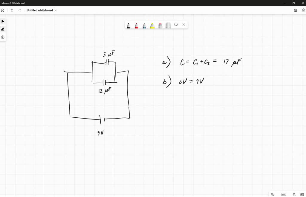 Two capacitors, C1 = 5.00 ÂµF and C2 = 12.0 mF, are connected in