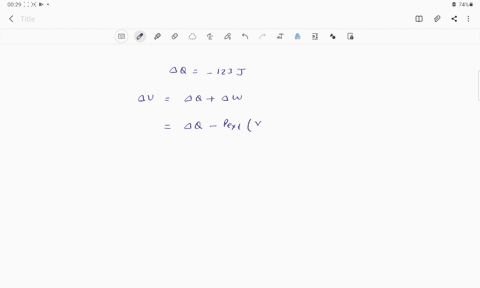 a-gas-is-compressed-from-an-initial-volume-of-555-l-to-a-final-volume-of-124-l-by-an-external-pressure-of-100-atm-during-the-compression-the-gas-releases-123-j-of-heat-what-is-the-change-in-79452
