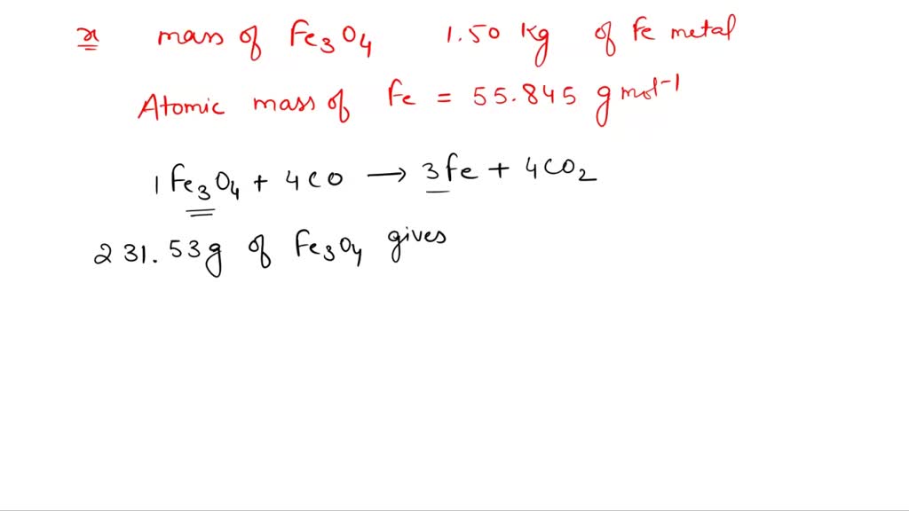SOLVED If 14.8 g of iron (III) oxide react with 14.8 g of carbon
