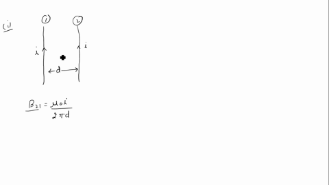 two-infinitely-long-straight-wires-each-carrying-a-current-lie-parallel-to-one-another-a-distance-d-apart-calculate-the-magnitude-of-the-force-per-unit-length-that-each-wire-exerts-on-the-ot-21825