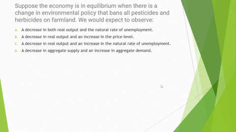 suppose-the-economy-is-in-equilibrium-when-there-is-a-change-in-environmental-policy-that-bans-all-pesticides-and-herbicides-on-farmland-we-would-expect-to-observe-a-a-decrease-in-both-real-66662