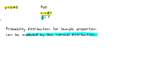 in-an-election-suppose-that-45-of-voters-support-creating-a-new-fire-district-if-we-poll-187-of-these-voters-at-random-the-probability-distribution-for-the-proportion-of-the-polled-voters-that-support