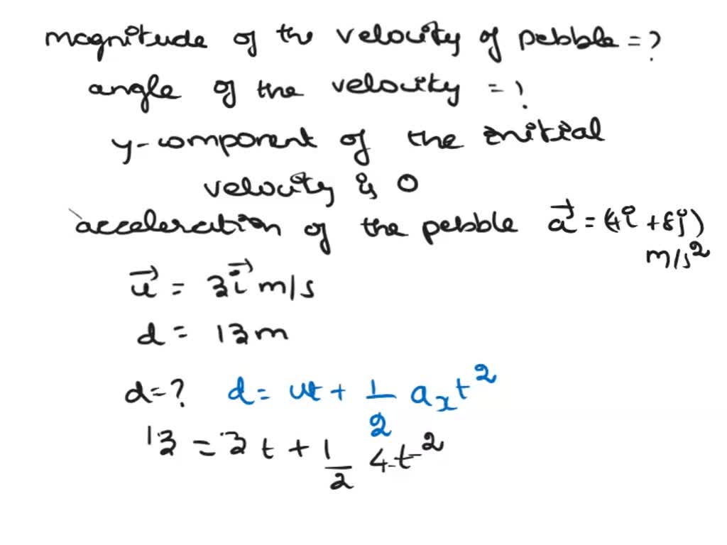 SOLVED: A moderate wind accelerates J pebble over a horizontal xy plane ...