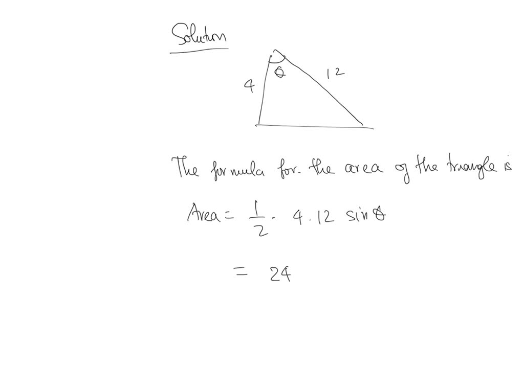 SOLVED Two sides of triangle are 12 and Find the size of the angle 0