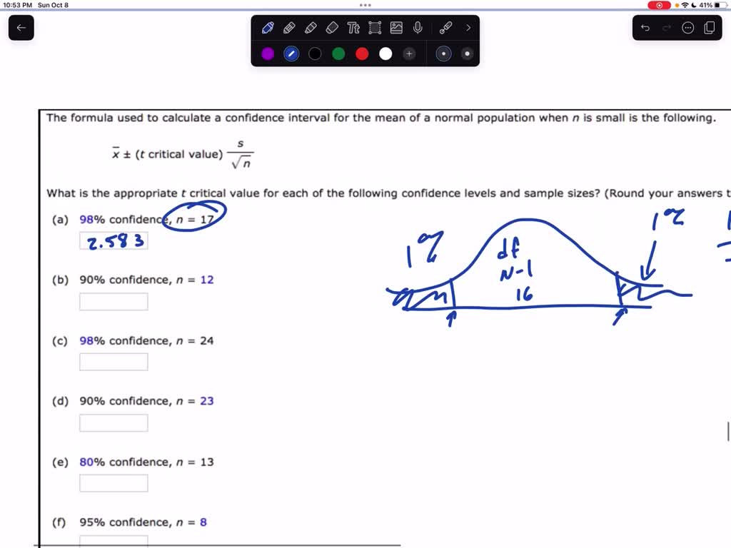 Confidence Interval Answer Example SOLVED: The formula used to calculate confidence interval for the mean ...