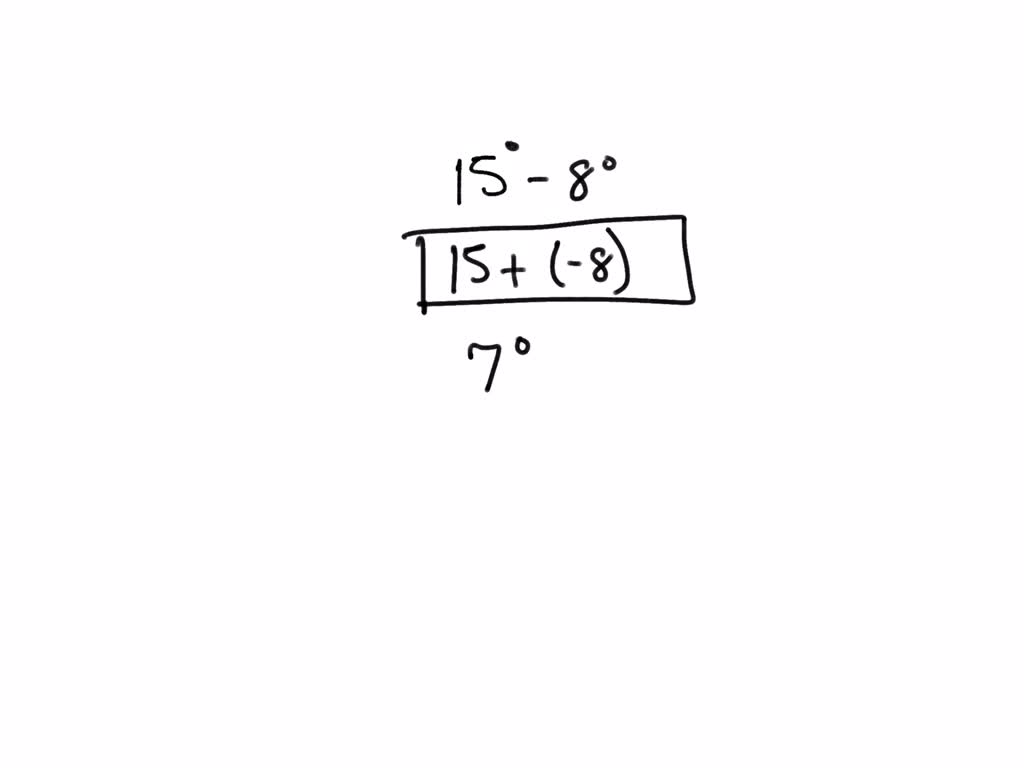 Solved 1 the temperature is 15 c and drops 8 c write an addition