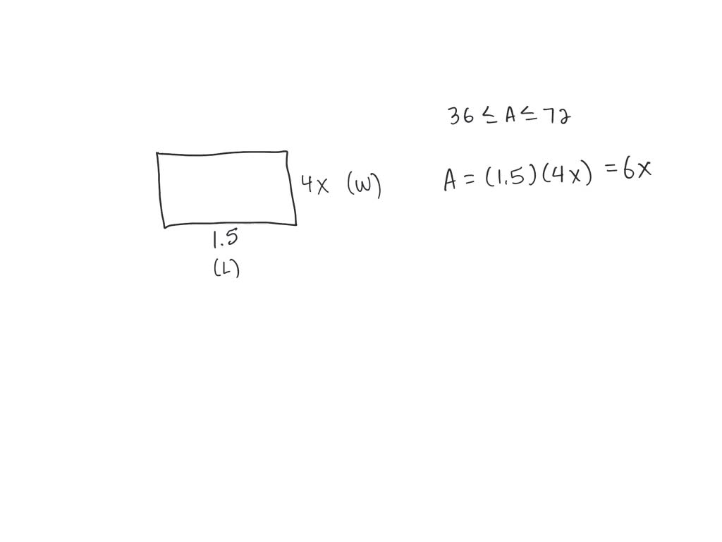 SOLVED: The area A of the rectangle shown is described with the ...