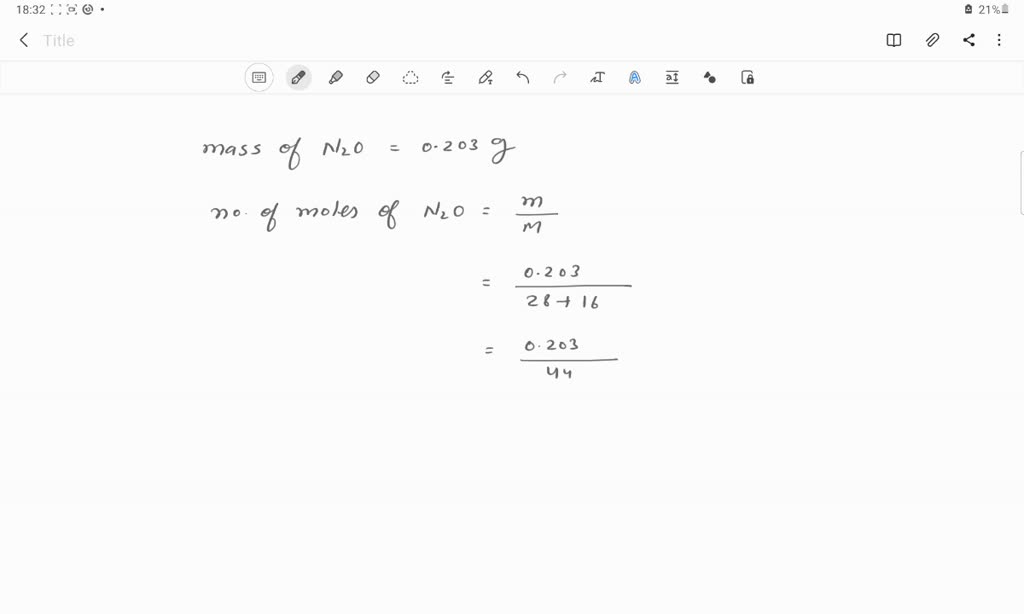 SOLVED: How many moles of N are in 0.203 g of N2O?