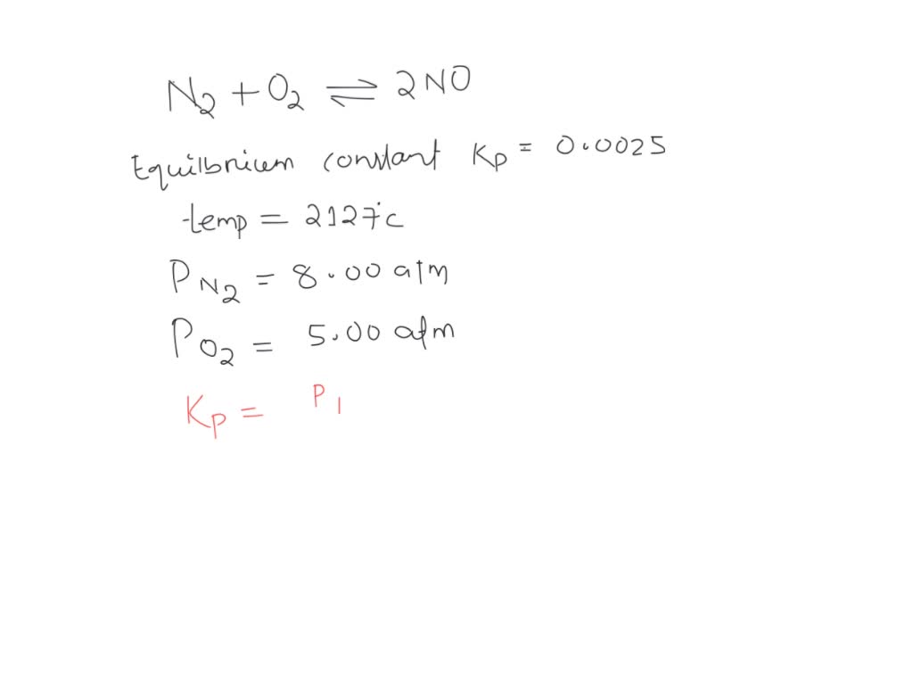 Nitric oxide is formed in automobile exhaust when nitrogen and oxygen