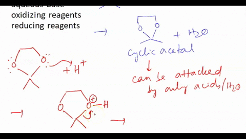 cyclic-acetals-are-used-as-protecting-groups-for-ketones-or-aldehydes-because-they-are-inert-to-all-ot-the-following-reagents-except-aqueous-acid-3-aqueous-base_-oxidizing-reagents-d-reducin-58487
