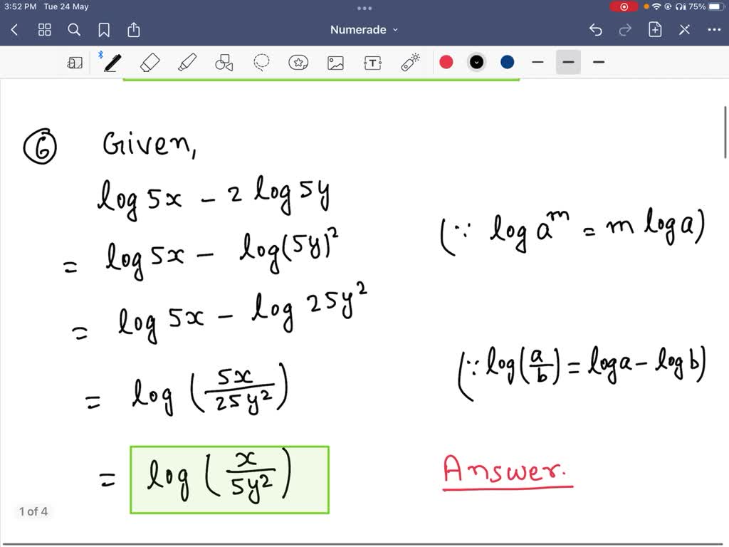 Write The Expression As A Single Logarithm Whose Coefficient Is 1