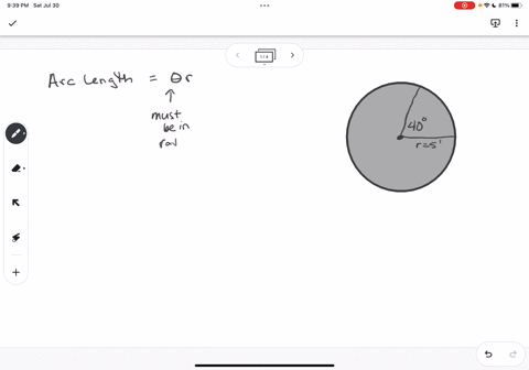 find-the-length-s-of-the-arc-that-subtends-a-central-angle-of-40-degrees-in-a-circle-of-radius-5-feet-31081