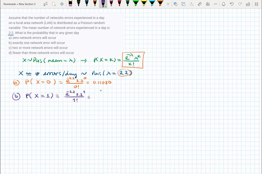 SOLVED: Assume that the number of networks errors experienced in a day ...