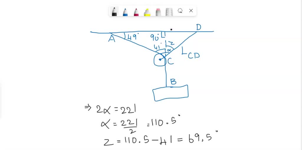 SOLVED: Cable AB Passes Over The Small Ideal Pulley C Without A Change ...