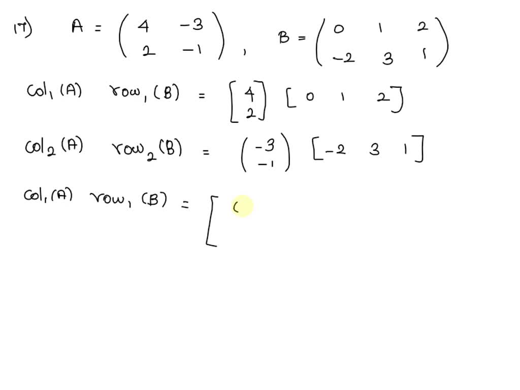 SOLVED: Please help with 19 20 19. Test the column-row matrix ...