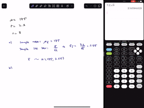 the-lengths-of-adult-males-hands-are-normally-distributed-with-mean-185-mm-and-standard-deviation-is-72-mm-suppose-that-8-individuals-are-randomly-chosen-round-all-answers-to-4-where-possibl-92048