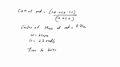 a-10-kg-ball-and-a-20-kg-ball-are-connected-by-a-11-m-long-rigid-massless-rod-the-rod-is-rotating-cw-about-its-center-of-mass-at-16-rpm-what-torque-will-bring-the-balls-to-a-halt-in-40-s-48024