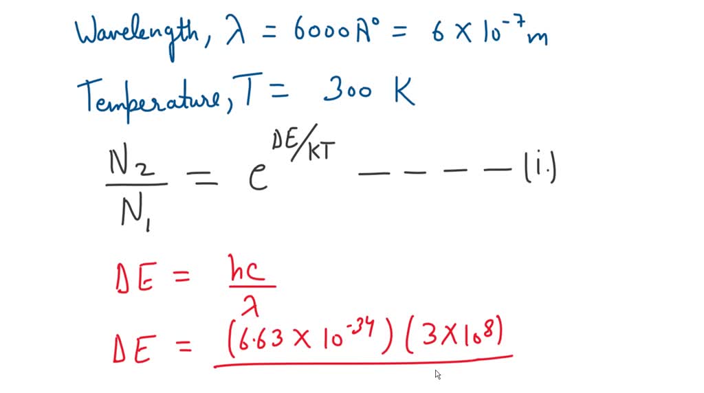 SOLVED The population ratio of the two states in a HeNe laser that