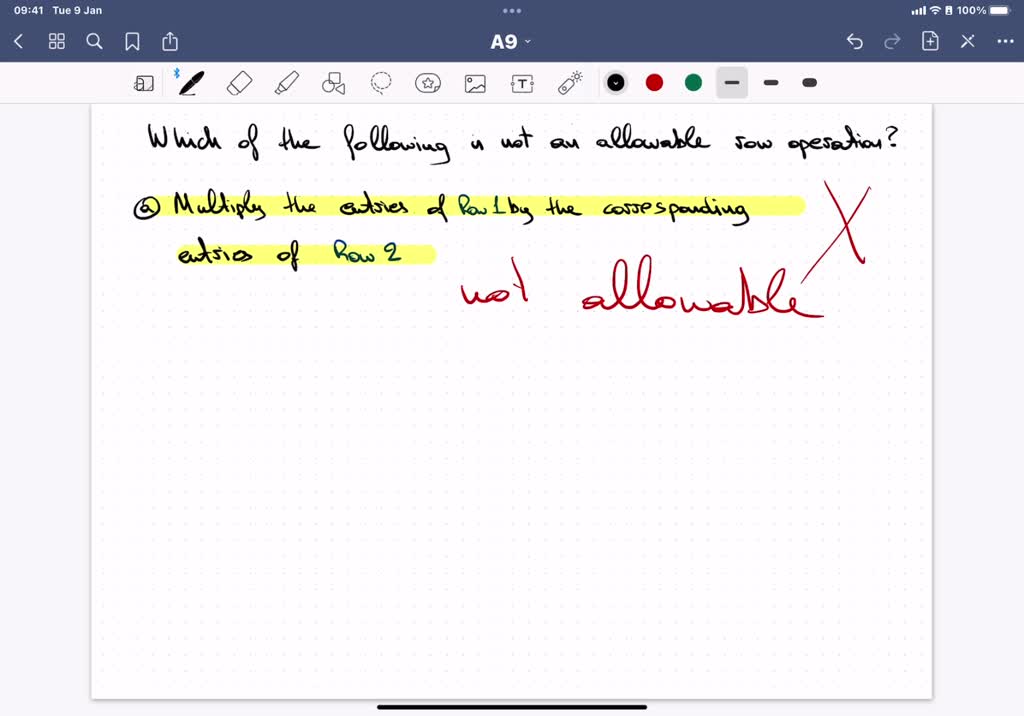 SOLVED Which one of the following is NOT an allowable row