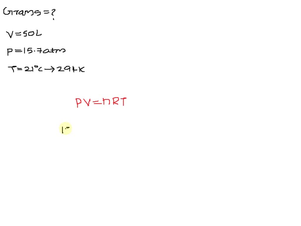 O2 Tank Equation SOLVED: How many grams of oxygen, O2, are there in a 50.0 L tank at 21Â ...