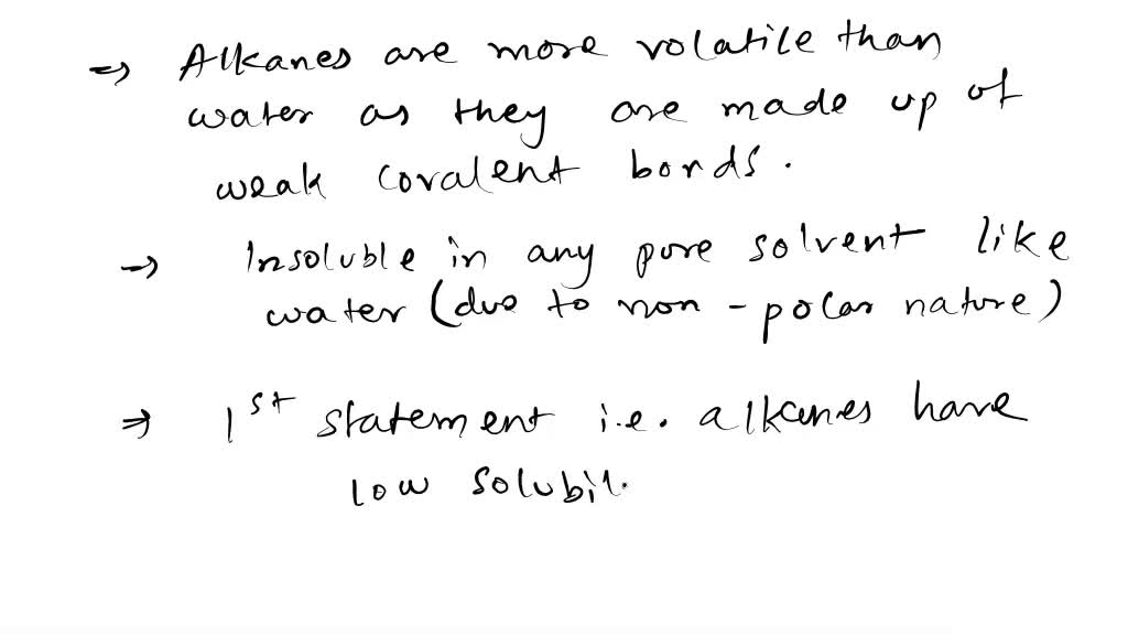 SOLVED high solubility in organic solvents. more dense than water