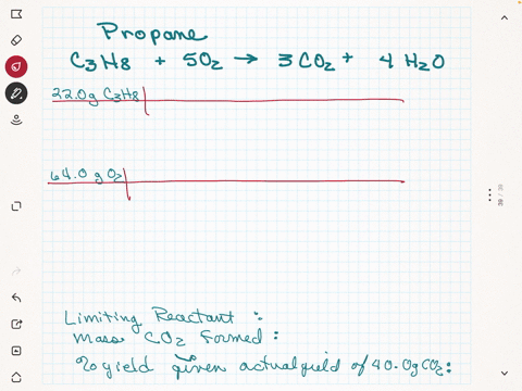 4-propane-c3h8-and-oxygen-react-according-to-the-following-equation-c3h8-5o2-3co2-4h2o-in-an-experiment-220-g-of-propane-was-reacted-with-640-g-of-oxygen-a-which-reactant-is-the-limiting-reagent-b-how