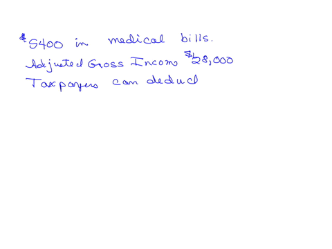 a-person-has-5400-in-medical-expenses-and-an-adjusted-gross-income-of-28000-if-taxpayers-are-allowed-to-deduct-the-amount-of-medical-expenses-that-exceed-750-percent-of-adjusted-gross-income-what-woul