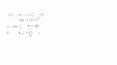 the-hydrolysis-of-hydrogencarbonate-ions-in-water-at-high-ph-is-shown-in-the-following-equation-equation-2-hco3-oh-co-hzo-equation-2-follows-the-rale-iaw-rate-khcoz-where-k-001-s-at-25-state-36593