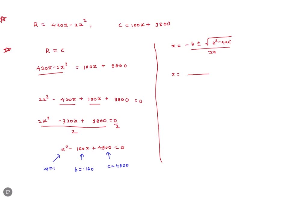SOLVED: Recall that profit equals revenue minus cost. For the revenue ...
